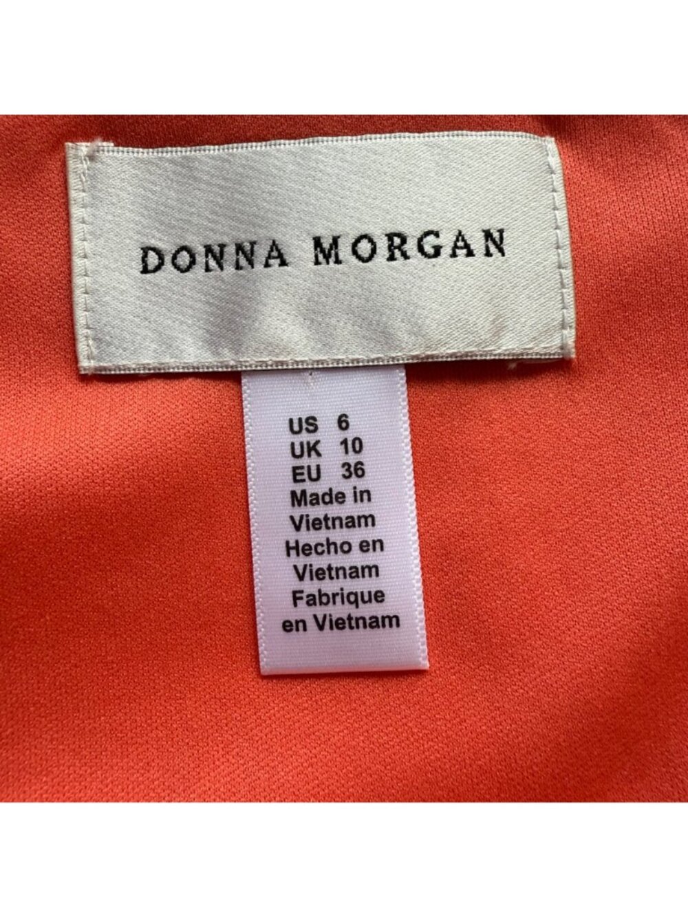 Donna Morgan Size 6 Coral Pink Sleeveless Tent Lace Overlay Trapeze Mini Dress - Picture 7 of 15